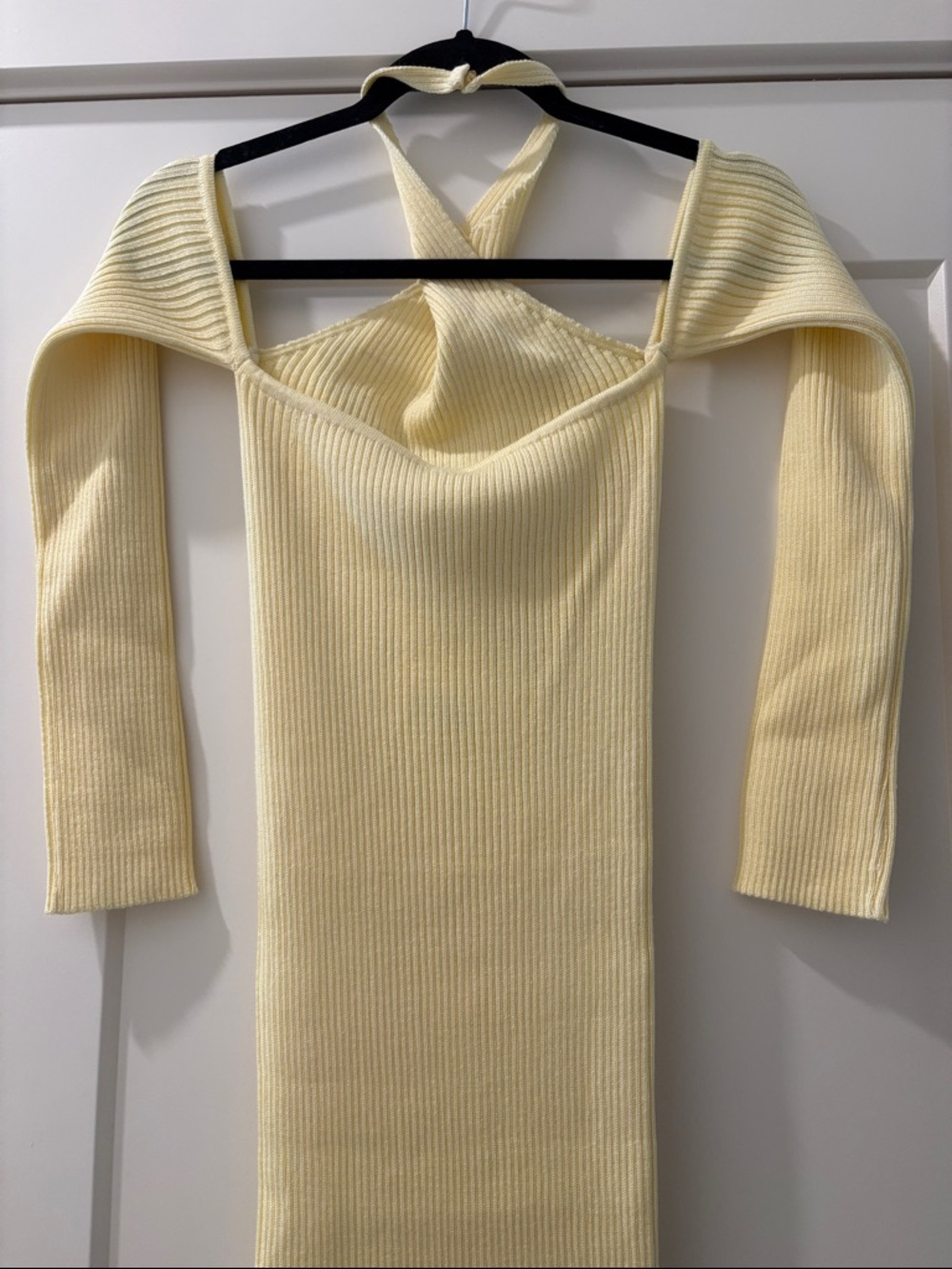 NWT [Baobab] Collection Kai Dress Twist Halter Ribbed Midi Viche Yellow Womens S - Picture 10 of 14